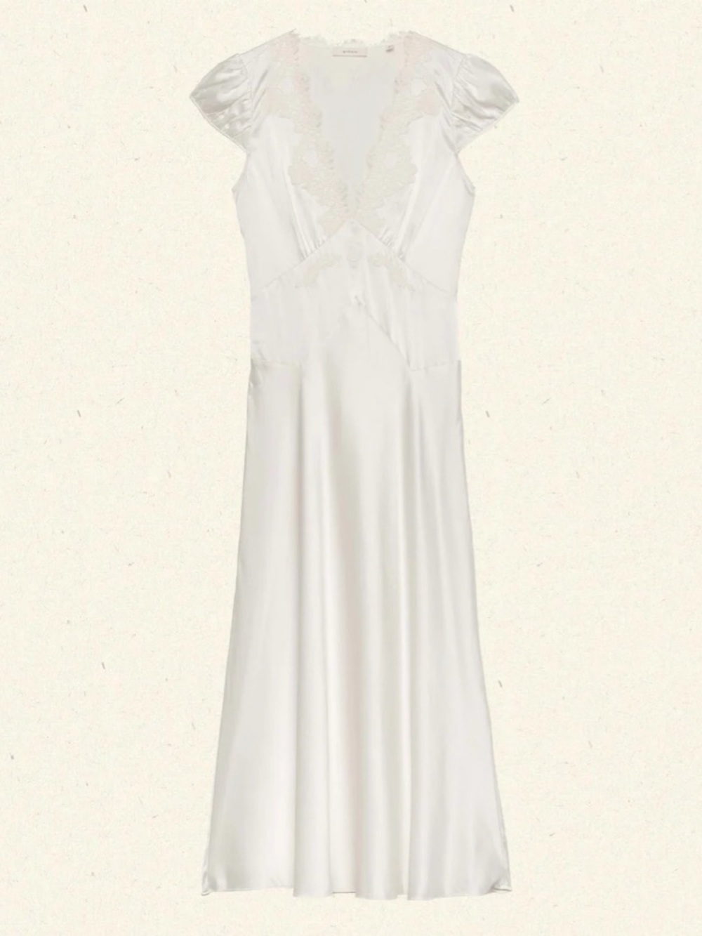 Doen Ivory Lace-Trim Midi Dress